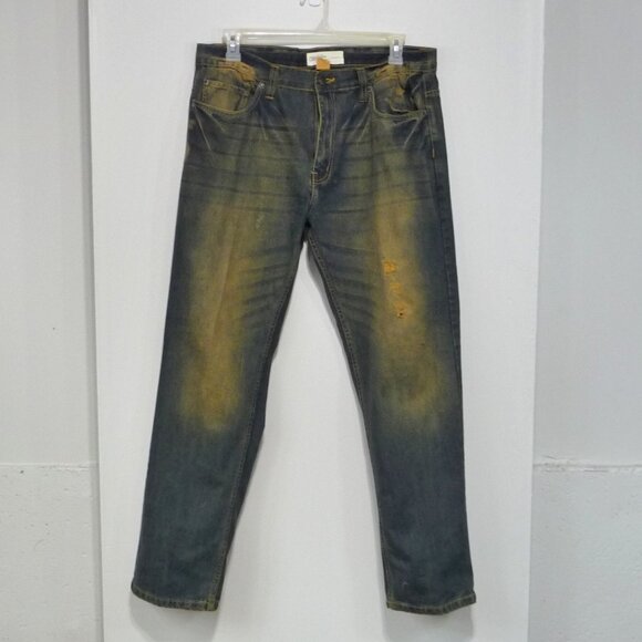 MEN'S THRASHED JEANS STRAIGHT LEG 38X32 - Picture 1 of 9